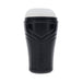 Compact black textured canister stroker with a soft white removable sleeve and PLAYBOY branding.