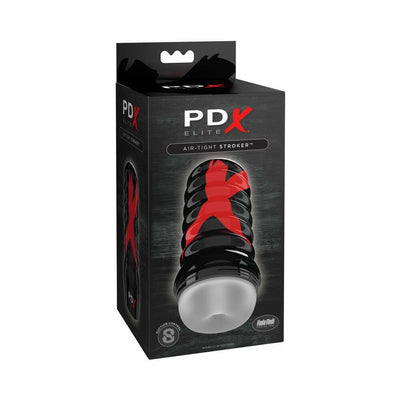 PDX Elite Air-tight Stroker Frosted in black packaging with red X logo and product image on front.