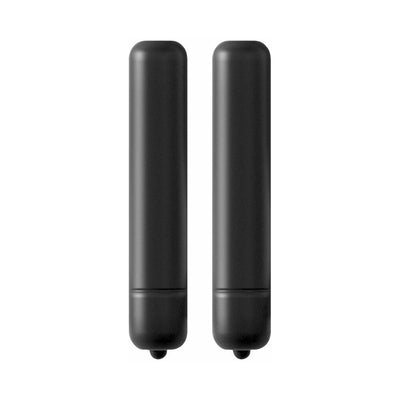 Two sleek black vibrating bullets designed for discreet, powerful stimulation.