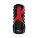 Black textured handheld stroker with a red X design and PDX Elite branding on the base.