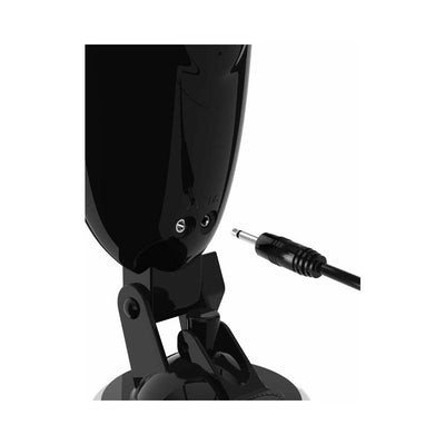 Close-up of the black PDX ELITE Dirty Talk Starter Stroker showing the charging port and detachable power cable.