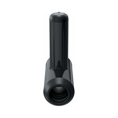 Black PDX Elite Hydrobator with ergonomic handle and textured silicone tunnel, designed for automated stroking and vibration.