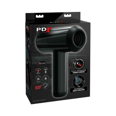PDX Elite Hydrobator in black with ergonomic handle, featuring fully automated stroking and waterproof design in retail packaging.
