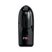 PDX Elite Hydrogasm Frosted/Black sleek black handheld male pleasure device with power button and logo on front.