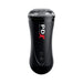 Black PDX Elite Moto Stroker with clear cap and two control buttons for thrusting and vibration functions.