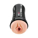 Black PDX Extreme Wet Pussies Super Juicy Snatch Light stroker with realistic textured sleeve and ergonomic grip case.