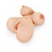 Realistic torso masturbator with large breasts, detailed vaginal and anal openings, and lifelike skin texture.