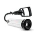 Clear 10-inch male enhancement vacuum pump with black handle, flexible hose, and soft airtight sleeve.