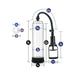 Clear Performance VX3 male enhancement pump system with detailed size measurements and black hand pump handle.