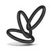Set of three medium-sized black silicone performance rings with smooth texture and flexible design.