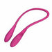 Pink flexible double-ended vibrator with smooth silicone finish and ergonomic design.