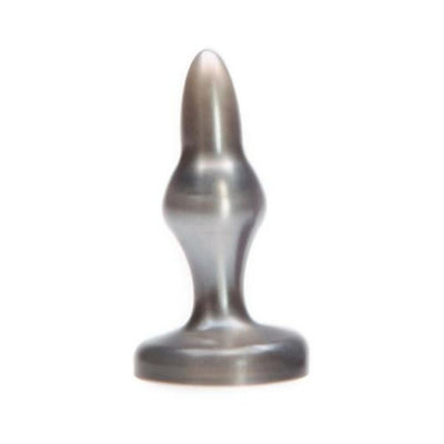 Compact silver metal beginner-friendly plug with a tapered tip and flared base for safe use.