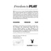 Playboy Excursion Rechargeable Suction Vibe description highlighting freedom, pleasure, and product dimensions with brand logo.