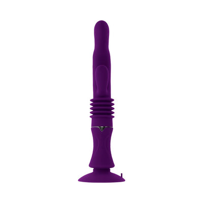 Playboy Hoppy Ending Rechargeable Silicone Thrusting Rabbit Vibrator Acai - SexToy.com