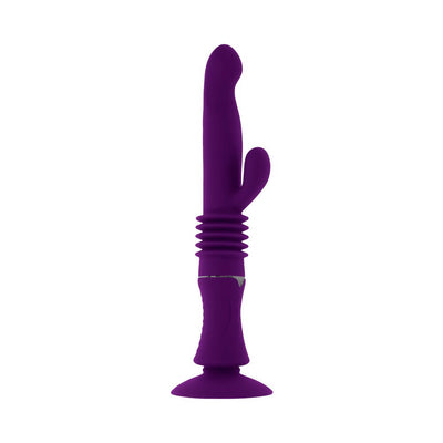 Playboy Hoppy Ending Rechargeable Silicone Thrusting Rabbit Vibrator Acai - SexToy.com