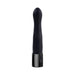 Black silicone vibrator with diamond-textured tapered head and sleek control base with buttons.