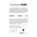 Playboy The Jet Set Tapping Toy product description highlighting freedom, pleasure, and product dimensions with Playboy logo.