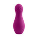 Purple silicone clitoral tapping toy with rounded tip and power button on the side.