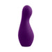 Purple silicone vibrator with a curved, rounded tip designed for targeted stimulation.