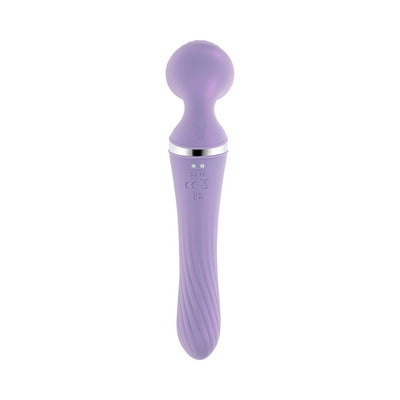 Playboy Vibrato Rechargeable Silicone Dual Ended Wand Vibrator Opal - SexToy.com
