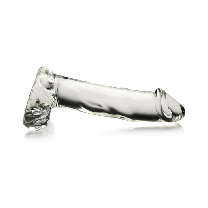 Pleasure Crystals 7.1 In. Glass Dildo With Balls - SexToy.com
