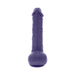 Purple large realistic textured vibrator with suction cup base shown upright on white background