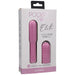 Packaging of Pocket Rocket Elite rechargeable silicone vibrator with removable textured sleeve in pink by Doc Johnson