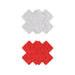 Pretty Pasties Glitter Cross Red/silver 2 Pair - SexToy.com
