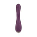 Purple silicone dual stimulator with bunny ear design and ergonomic shape, featuring control buttons at the base.