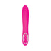 Pink silicone G-spot vibrator with ergonomic shape and control buttons, designed for targeted stimulation.