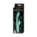 Mint green Princess Petite Pleaser dual-motor rabbit vibrator in black packaging with gold and white text.