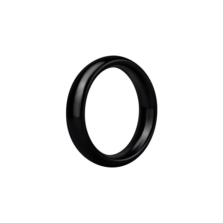 Black smooth Prowler Red 50mm cock ring with a sleek, rounded design on a white background.