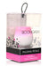Pulsing Petals Throbbing Rose Stimulator in pink and white, packaged in clear box with floral design and black-pink label.