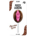 Chocolate-flavored lollipop with pink candy detail on top, packaged with playful branding for chocolate lovers.