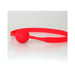 Medium-sized red silicone ball gag with flexible strap, designed for comfortable and easy-to-use role play.