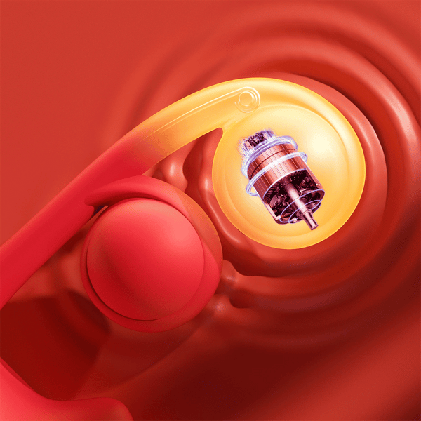 Close-up digital illustration of the Honey Play Box Melody twin vibrating balls with internal motor detail.