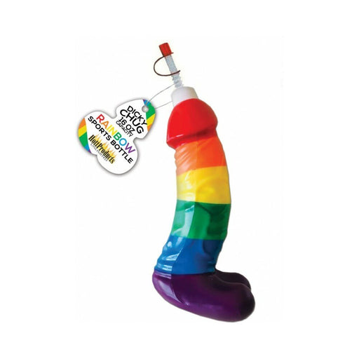 Rainbow Dicky Chug Sports Bottle - SexToy.com
