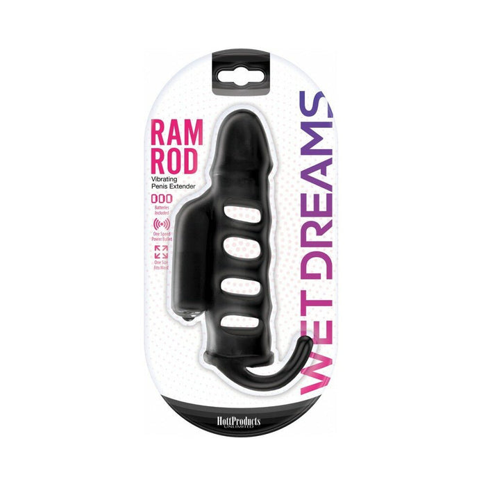 Ram Rod Penis Sleeve With Power Bullet Black - SexToy.com