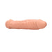 Vanilla-colored realistic 7-inch penis extender with detailed texture and lifelike design on white background.
