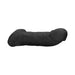 Black realistic penis extender with textured surface and attached rings for enhanced fit and comfort.