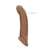 Realistic 9-inch brown penis extender made from super soft TPE material with detailed texture and rings.