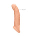 Realistic 9-inch penis extender made of super soft, skin-safe TPE material with detailed texture and rings.