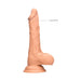 Vanilla-colored realistic dildo with textured surface and suction cup base made from super soft TPE material.
