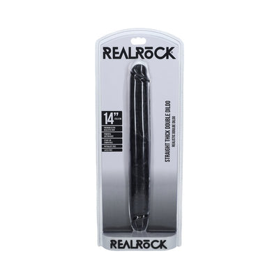 Realrock 14 In. Thick Double - ended Dong Black - SexToy.com