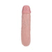 Realrock 7-inch U-shaped double-ended dildo in natural skin tone with textured veins for enhanced stimulation.