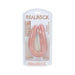 Realrock 7-inch U-shaped double dildo in natural skin tone with realistic texture in clear retail packaging.