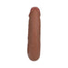 Realrock 7-inch U-shaped double-ended dildo in brown with realistic texture and veins.
