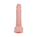 Realistic flesh-toned vibrating dildo with detailed veins and suction cup base for hands-free use.