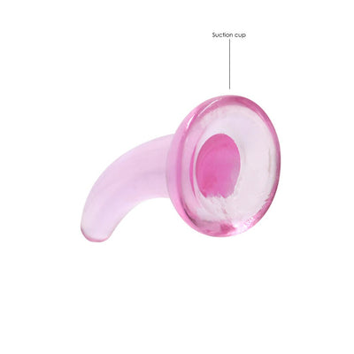 Realrock Crystal Clear Non - realistic Dildo With Suction Cup 4.5 In. Pink - SexToy.com