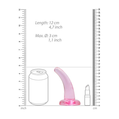 Realrock Crystal Clear Non - realistic Dildo With Suction Cup 4.5 In. Pink - SexToy.com